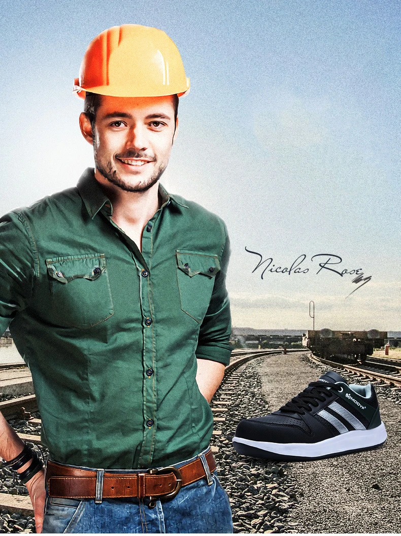 MODYF/высокая видимость; Светоотражающая Мужская безопасная обувь со стальным носком; Рабочая обувь; Строительная защитная обувь; повседневные кроссовки