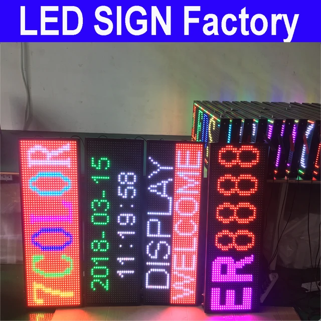 LED Laufschrift / LED Display in Verschiedenen Größen-Wlan Funktion  40x100/70 cm