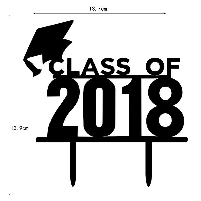 Оптовая продажа класс 2018 черный торт Топпер выпускная вечеринка украшение с