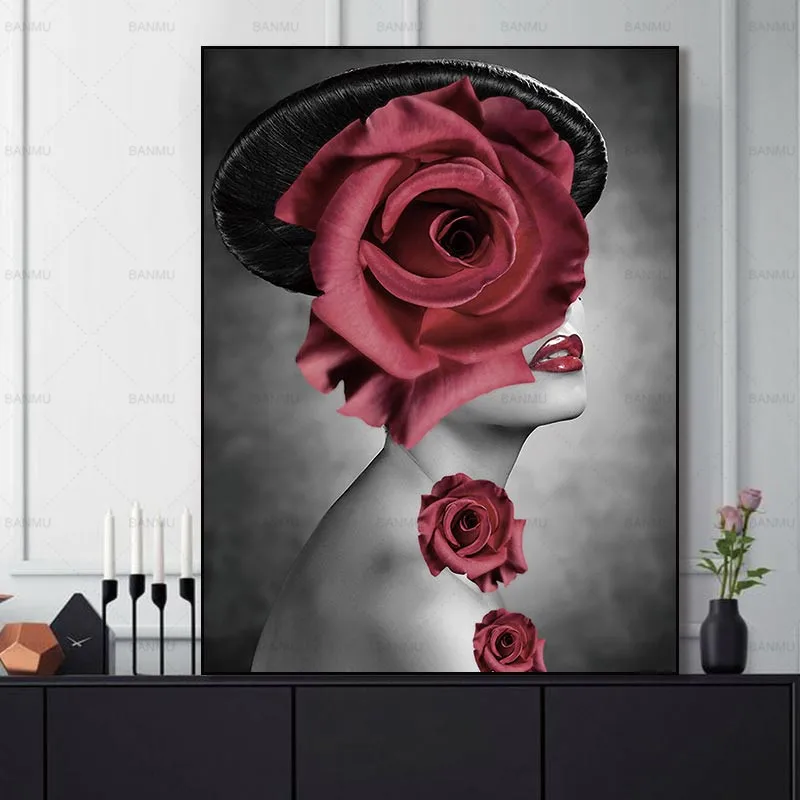 red rose canvas print