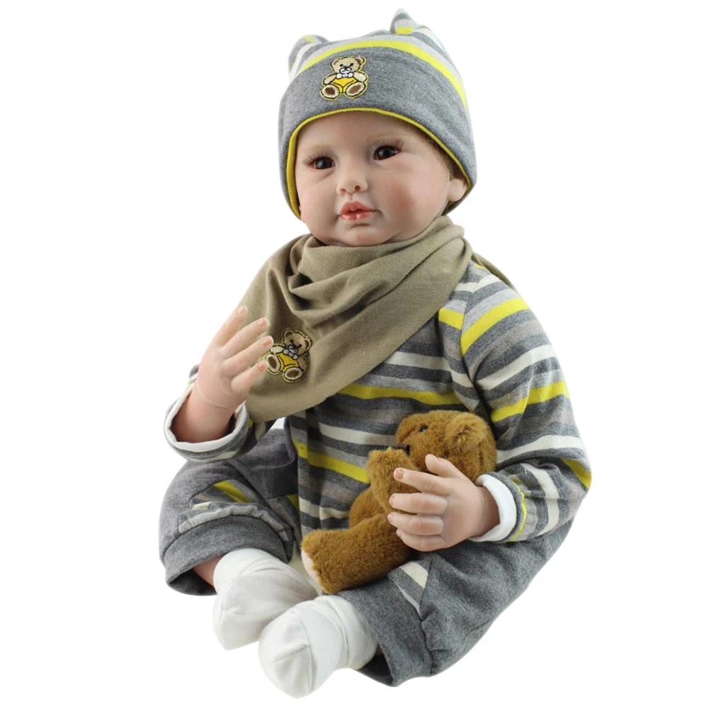 

NPK 55cm Simulation Reborn Doll Silicone Baby Kids Sleeping Playmate Toy Simulator Dolls Girls Gift AN88