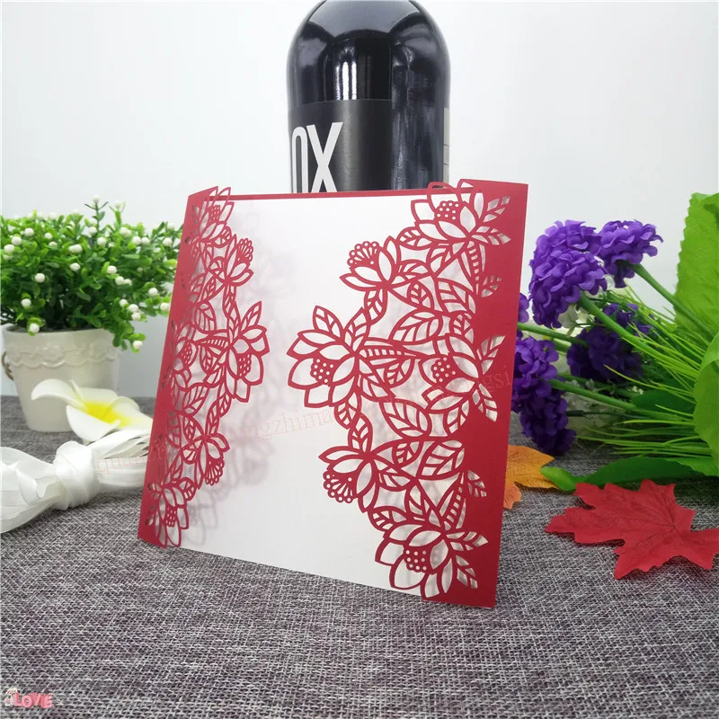 

14pcs Vertical Laser Cut Hollow out Invitations Cards Kits for Wedding Bridal Shower Birthday Anniversary Party 5ZXH23