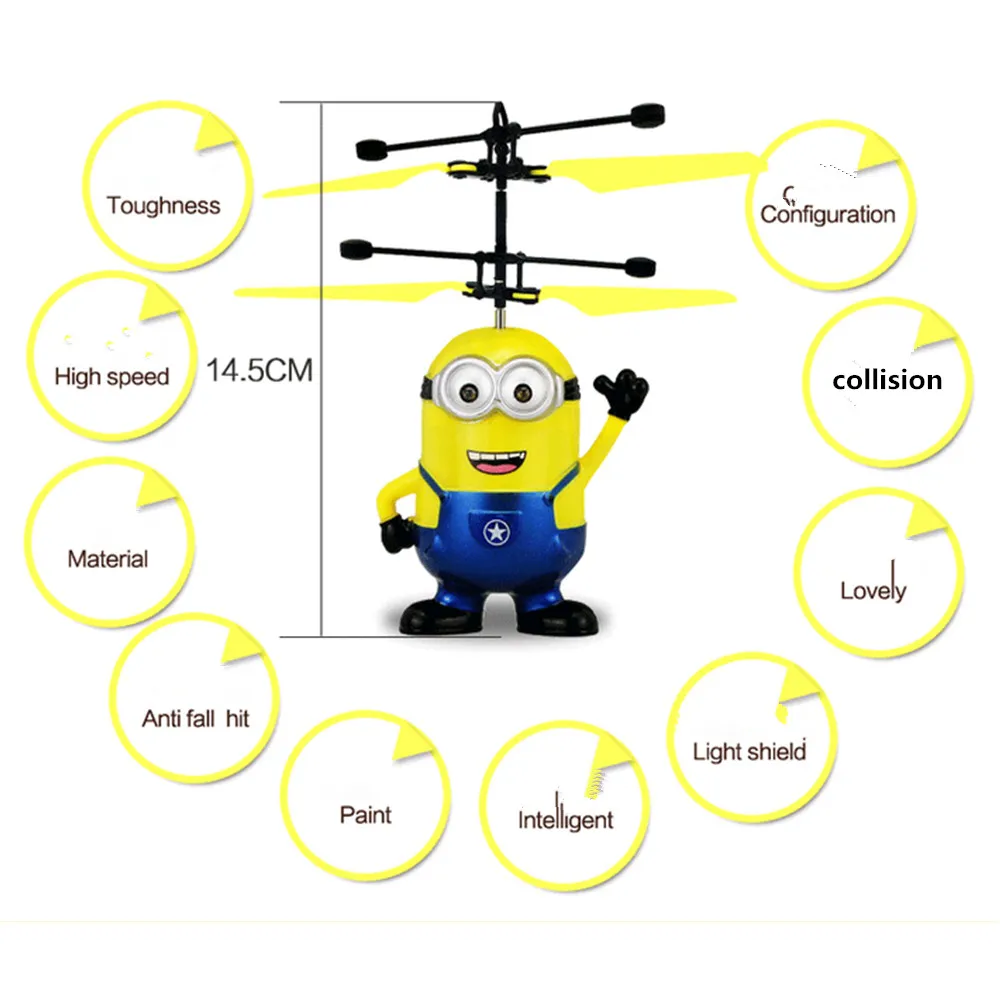 Мини Радиоуправляемый Дрон оригинальный Летающий мигающий Me Minion RC вертолет
