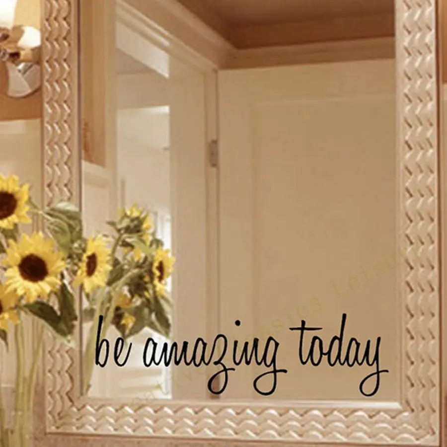 Вдохновляющая Зеркальная Наклейка, Мотивационная Настенная Наклейка на зеркало для домашнего декора ванной комнаты