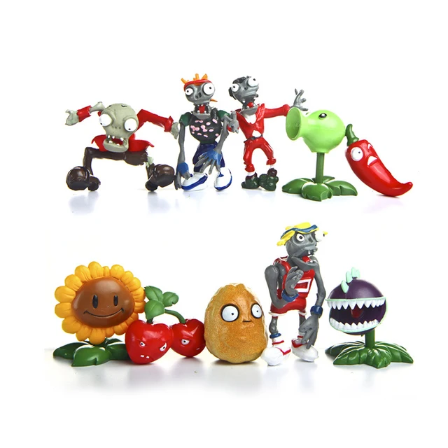 Cheap 10pcs Plants vs Zombies 1 toy chomper Zombies set 2016 New Plants vs. Zombies 2 figures pea sunflower Piranha potato nuts lot
