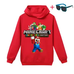 Детская одежда с 3D изображением майнкрафт, пуловер из хлопка для девочек и мальчиков, толстовка с капюшоном, футболка с длинными рукавами