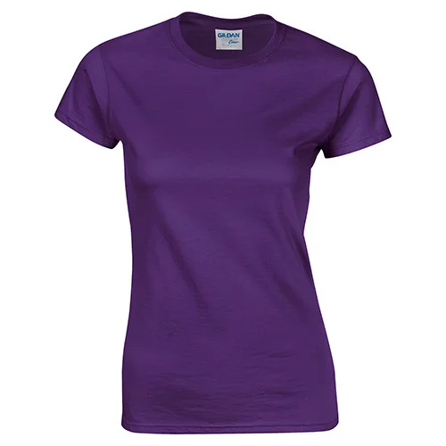 Gildan, высокое качество, 22 цвета, S-XL, простая футболка для женщин, хлопок, эластичные базовые футболки, Женские повседневные топы, футболка с коротким рукавом - Цвет: Purple