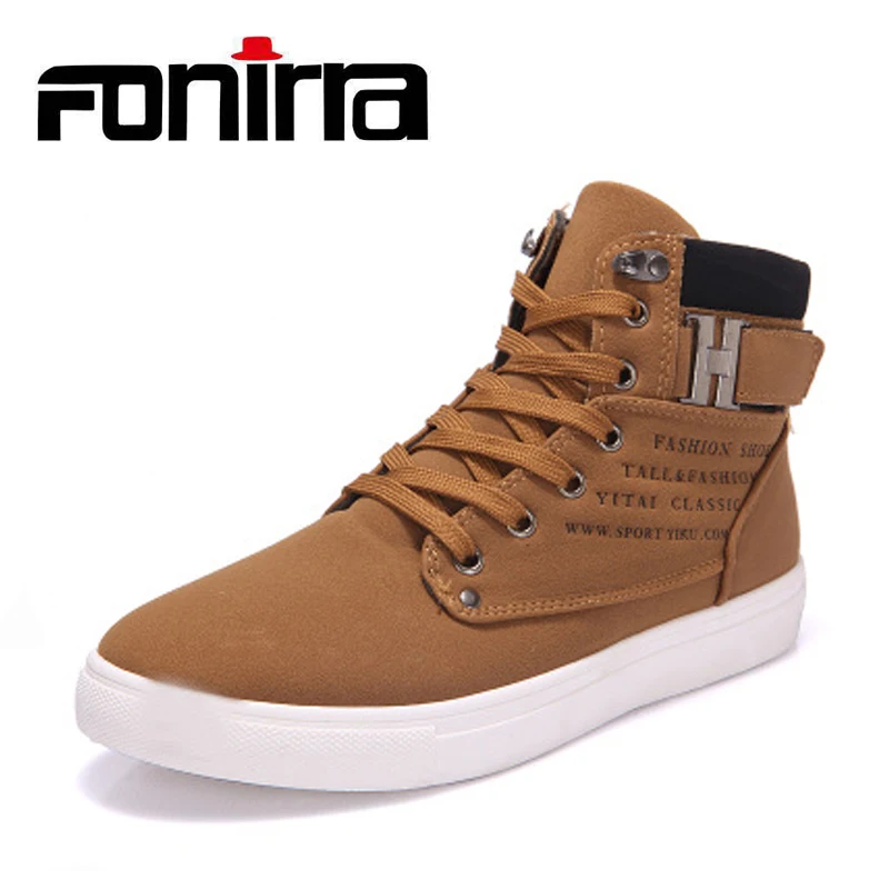 Meilleur FONIRRA Nouveau 2019 Rétro Style Hommes Casual Chaussures Printemps Automne Vintage Bas Bottes Lace Up High Top Hommes Chaussures Plus taille 38 47 180