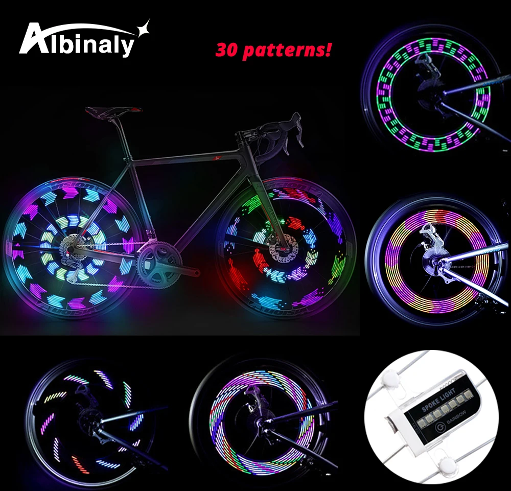 

Riding 14LED bicycle light 30 picture hot wheels warning light waterproof decorative spoke lights mountain bike accessories