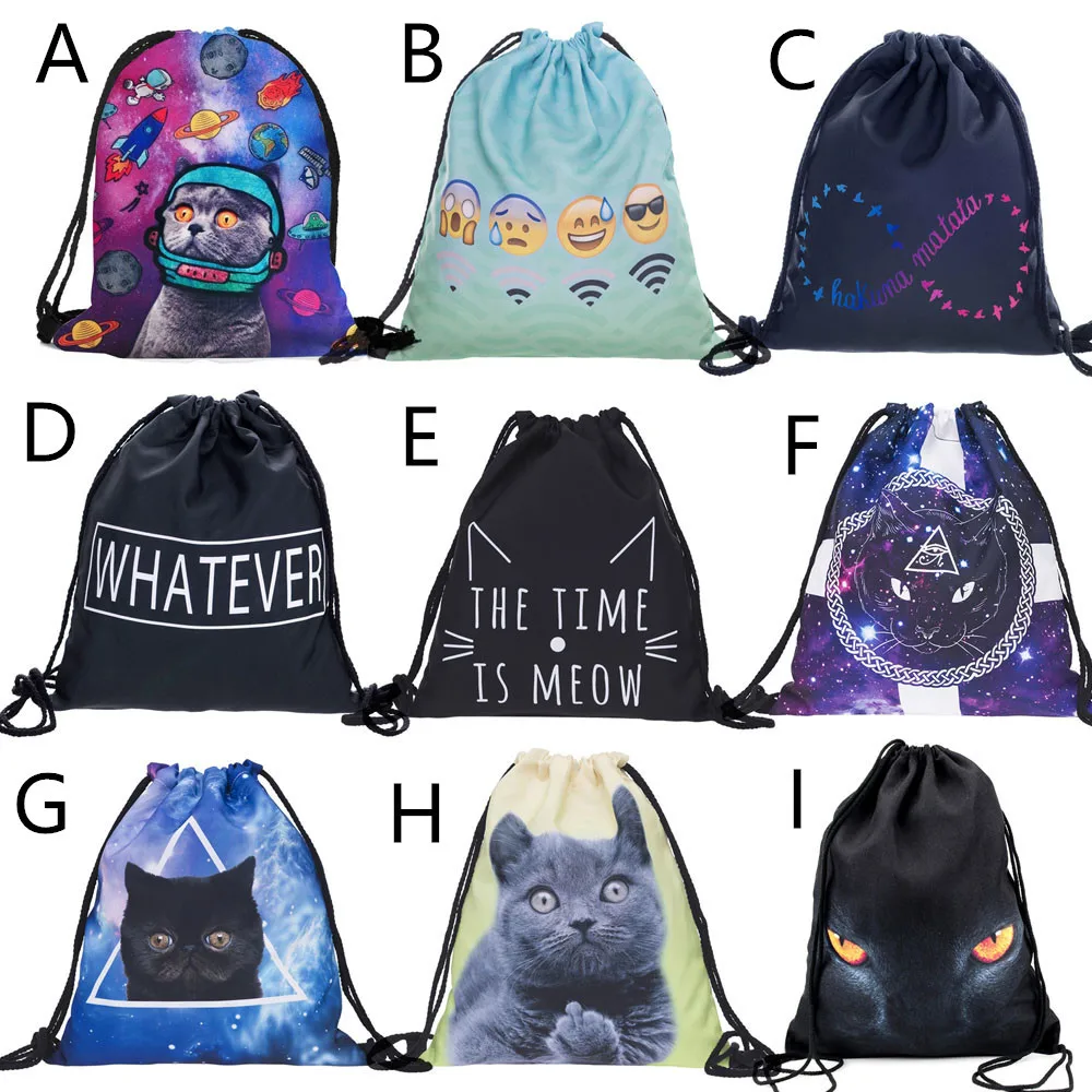 Backpack Drawstring 3D Cat Printing Bags Bag Travel Women Daily Casual Pull Rope Mochila huismerk kopen in de aanbieding Backpack Drawstring 3D Cat Printing Bags Bag Travel Women Daily Casual Pull Rope Mochila huismerk kopen in de aanbieding
