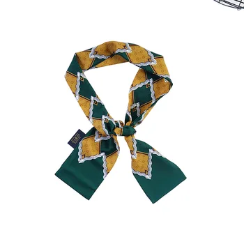 

Yishine 9x118cm 5colors Women Polyester Silk Scarf Letter Geometric rhombus Print Summer Satin Long Wraps Scarves Shawl for Girl