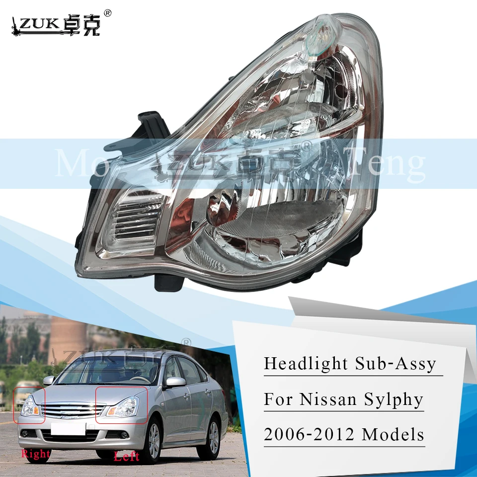 

ZUK Front Head Lamp Headlight Assy For NISSAN Sylphy 2006 2007 2008 2009 2010 2011 2012 Halogen Yellow/White Signal Lamp