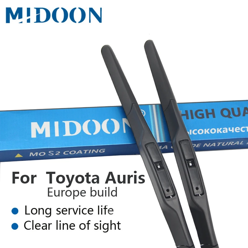 MIDOON Hybrid Wiper Blades for Toyota Auris Europe model Fit Hook Arms