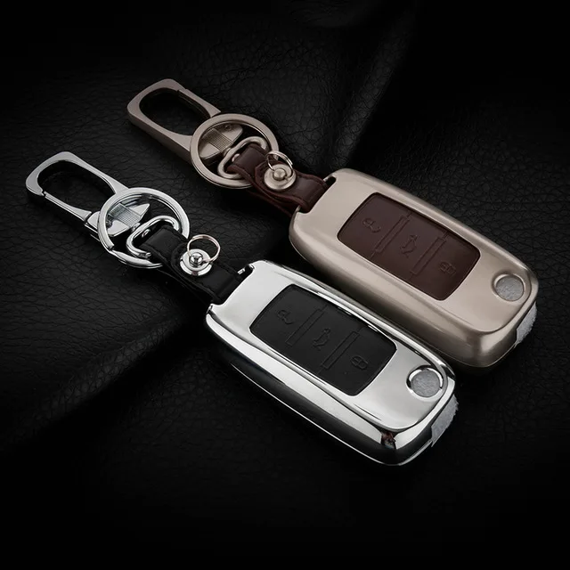 Peacekey цинковый сплав + кожаный чехол для автомобильного ключа VW Skoda Seat Octavia A5 A7 Rapid