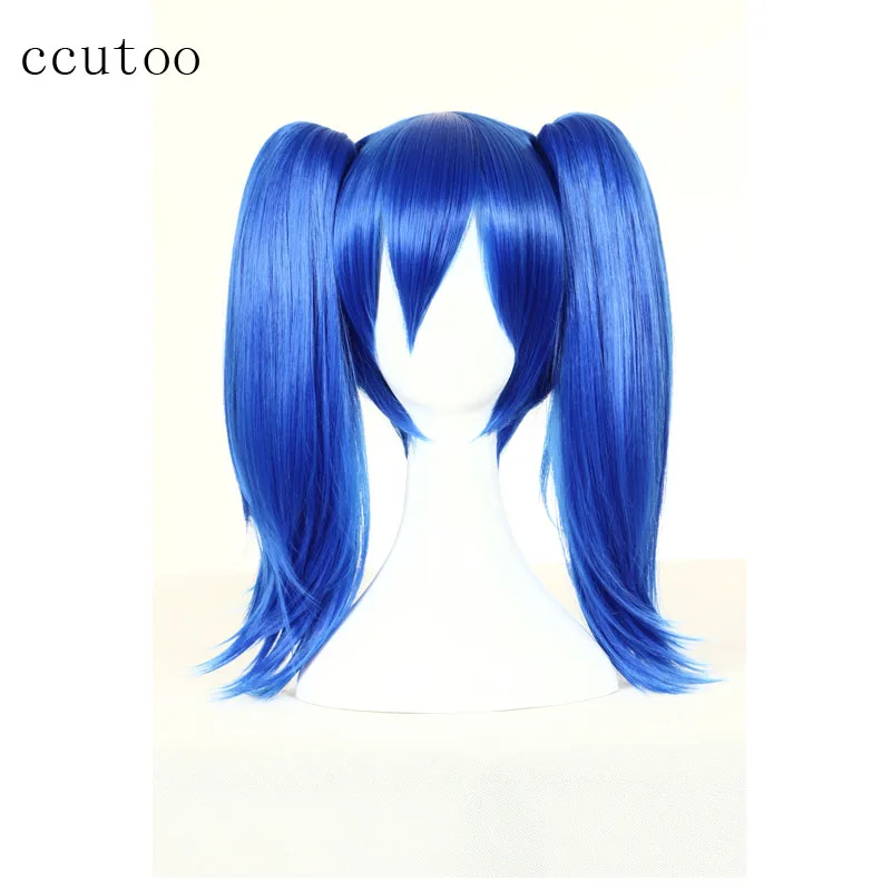 

ccutoo Kagerou Project Enomoto Takane Blue Curly Synthetic Hair Cosplay Wigs +Two Clip Ponytail