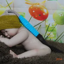 Детская шапочка ручной работы крючком Эльф шляпа длинный хвост шапочка новорожденный фото реквизит индивидуальный заказ