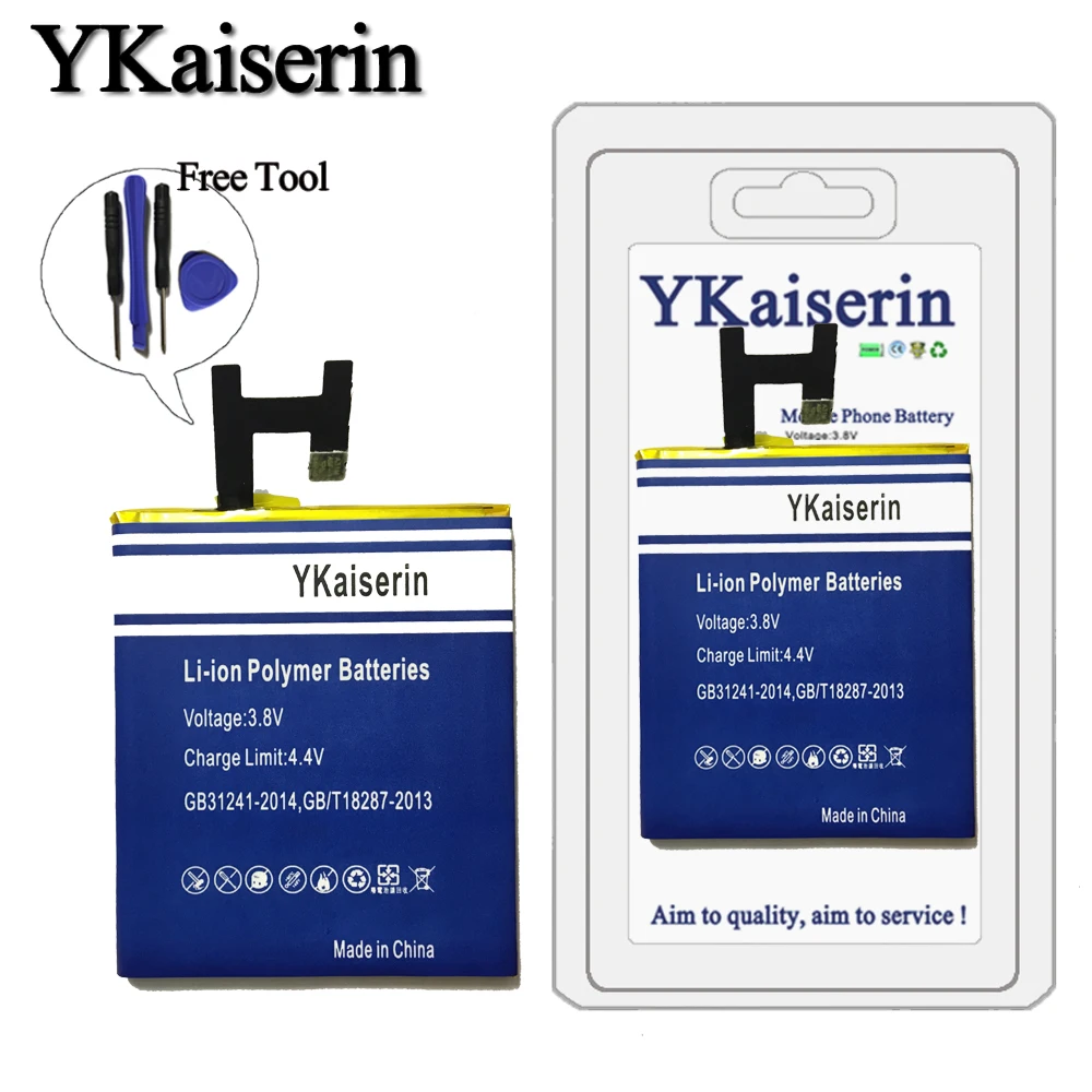 

Free Tool + YKaiserin Phone Battery For Sony Xperia M2 Aqua S50h / E3 Dual D2302 D2203 D2403 2330mAh LIS1502ERPC/LIS1551ERPC