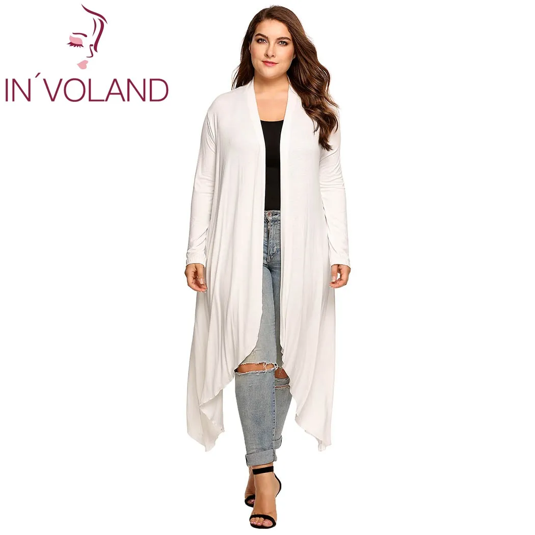IN'VOLAND Women Cardigan Jacket Plus Size Autumn Open