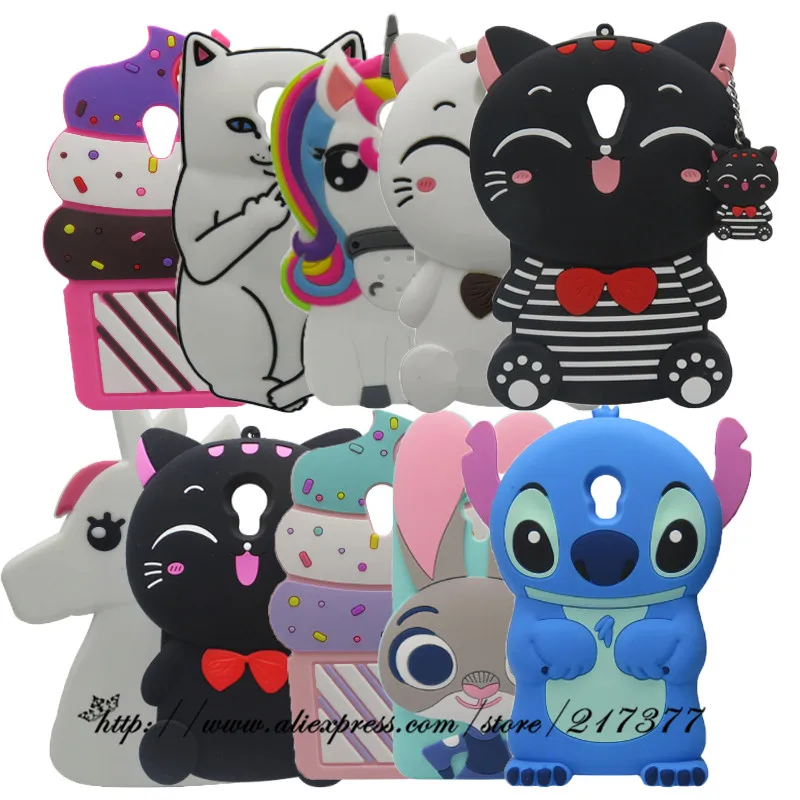 

For Meizu M3 mini Hot 3D Silicon Bunny Stitch Cat Fashion Cartoon Soft Phone Back Skin Cover Case for Meizu M3s mini Meilan 2 3