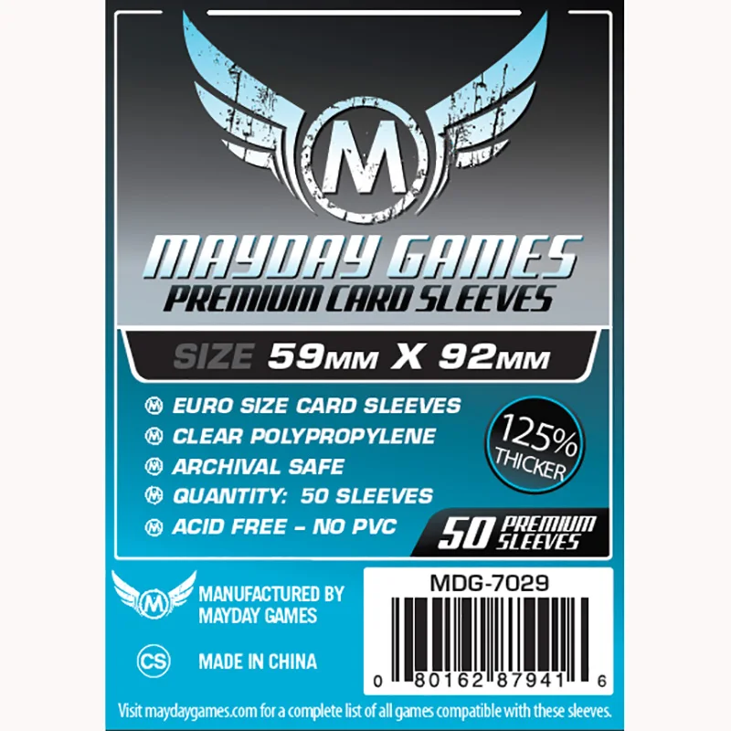 

50 PCS/Bag Card Game Mayday Sleeve 125% Thicker 59*92mm Square Size High Quality Transparent Card Protector Board Game Sleeve