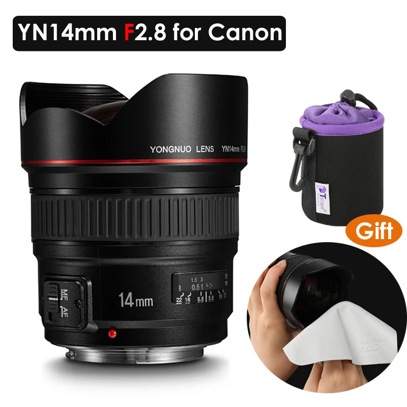 Сверхширокоугольный объектив YONGNUO YN14mm F2.8 Автофокус AF MF металлический с