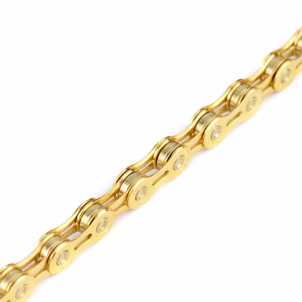 Perfect Ultralight Hollow Golden Chain 116 Links Replacement Parts for Fixed Gear Road Bike Mountain Bicycle 4 Perfect Ultralight Hollow Golden Chain 116 Links Replacement Parts for Fixed Gear Road Bike Mountain Bicycle 4