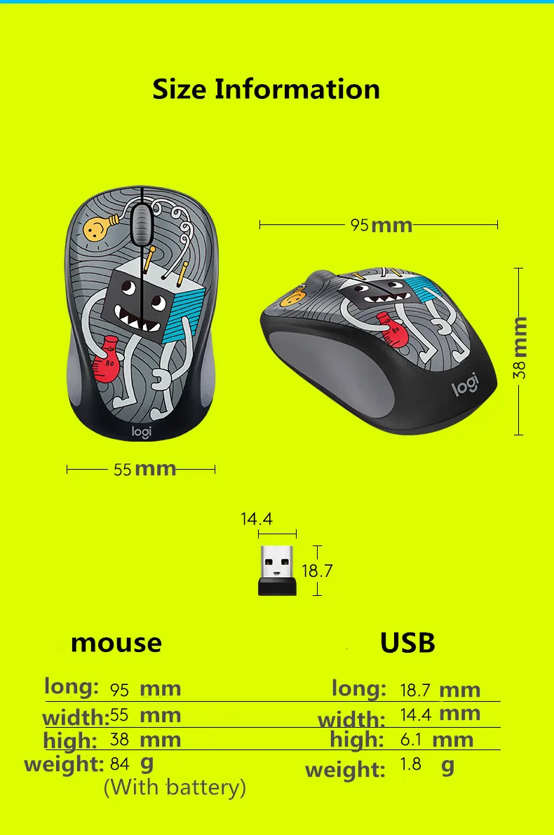 Новинка, беспроводная мышь для офиса, M238-v3, для девочек, портативная, мультяшная, для ноутбука, настольная, USB, многоцветная, M238, мультяшная версия