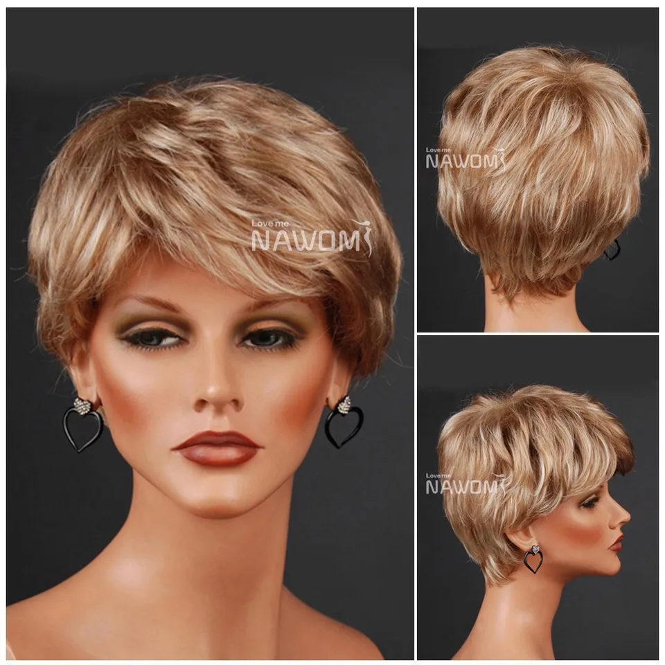 Female Haircut Short Hairstyles African American Natural Synthetic Hair Wigs Em Wig3320 Wigs Uk Wigs For African American Womenwig Adhesive Aliexpress