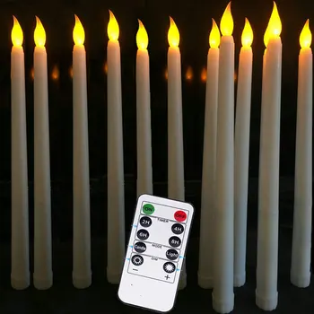 

Pack of 4 Remote Or not Remote Flameless Candles LED With Timer ,Battery Taper Candles,Halloween Candles For Holiday Party