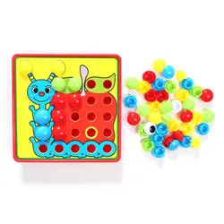 3D Кнопка гриб игра-мозаика арт детские головоломки Jigsaw Board Образовательные Подарки игровой комплект