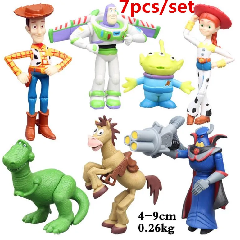 Movie Toy Story 4 Cartoon Toy Woody Buzz Lightyear Jessie forky action figure collectible Doll 3pcs/7pcs/9pcs/10pcs/17pcs