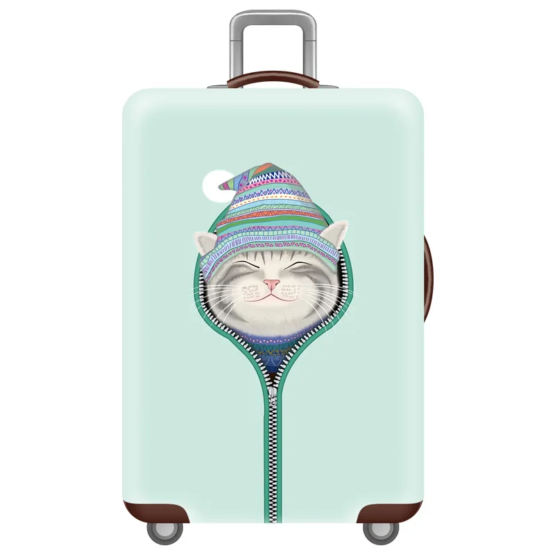 Милые женские чехол для дорожного чемодана Пятачок щенок печати Чемодан эластичный чехол модные дорожные аксессуары для 18 до 32 дюймов чемодан - Цвет: Коричневый