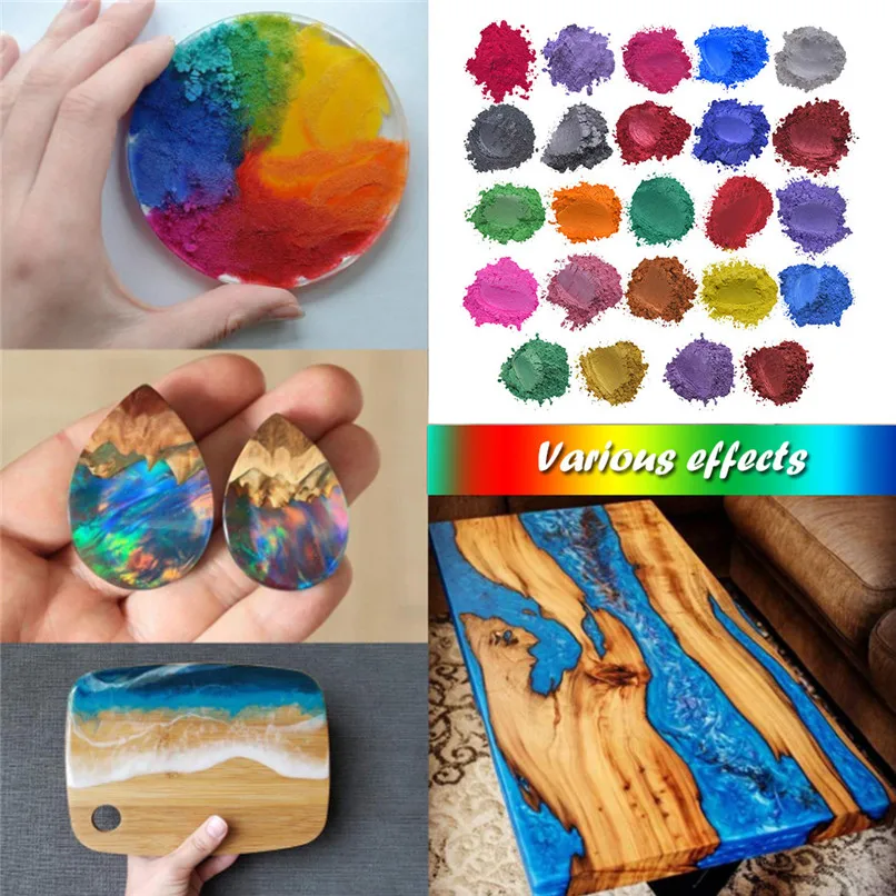 Mica powder Epoxide Resin Metallic 24colours x5g Soap Color Set Colour Pigment Powder Mica cosmetic Children's toys Soap candle  (6)