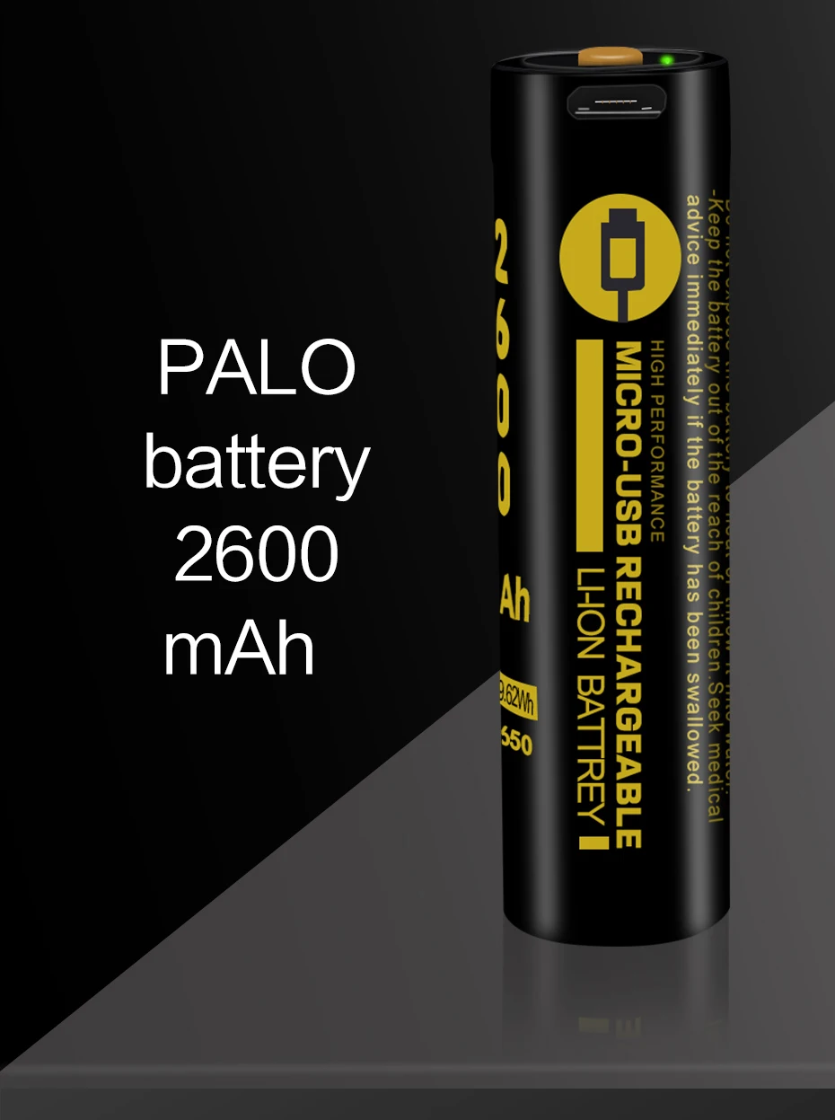 PALO MICRO USB 18650 батарея 2600 mAh литий-ионная аккумуляторная батарея 3,7 V светодиодный индикатор USB DC-зарядка умная батарея