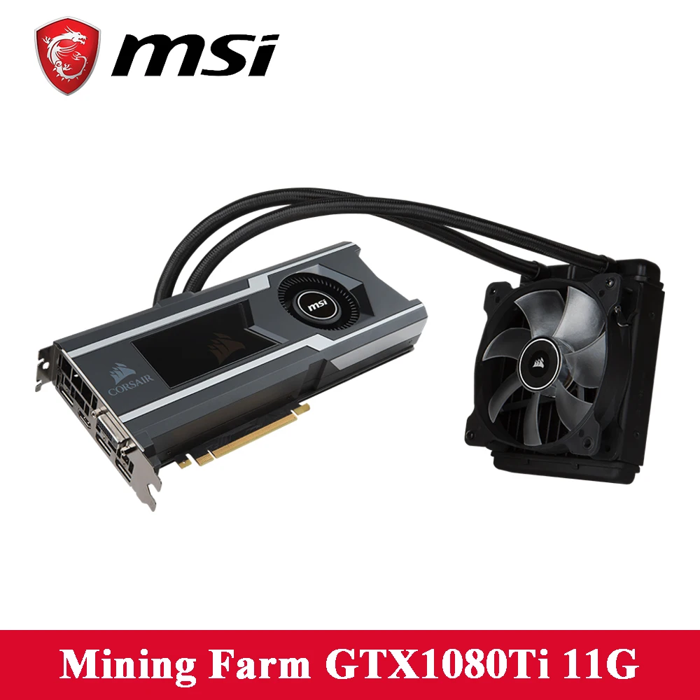 MSI Графика карта GEFORCE GTX1080Ti морской Ястреб X Видео карты 11 г 352bit 11016 мГц 1480 1582 14nm