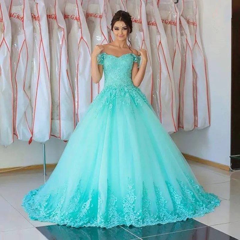 sky blue color gown