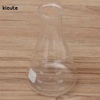 

250ml Transparent Lab Conical Flask Glass Scientific Glass Erlenmeyer Flask Safe Glassware Laboratory School Research Supply