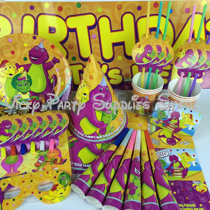 

69pcs/lot Cartoon Dinosaur Theme Party Disposable Tableware Set Birthay Baby Shower Cup Plate Hat Party Supplies Decoration