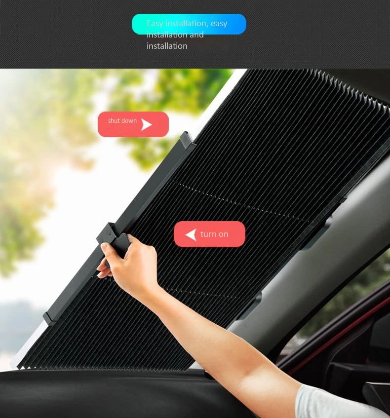 Универсальный автомобильный выдвижной передний лобовое стекло Sunshad для внедорожников и грузовиков, заднее лобовое стекло, солнцезащитный козырек, УФ защита, занавеска