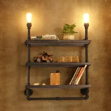 Винтажный RH Лофт водопровод крепеж для настенных светильников промышленный кофе магазин кафе бар настенные лампы для столовой Ресторан книжная полка свет