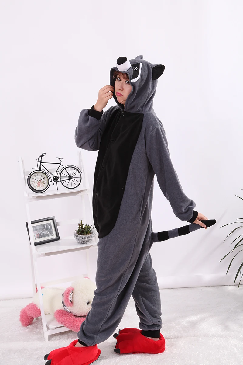 Raccoon Onesie Adult Red Panda Raccoon Costume Onesie Pajamas