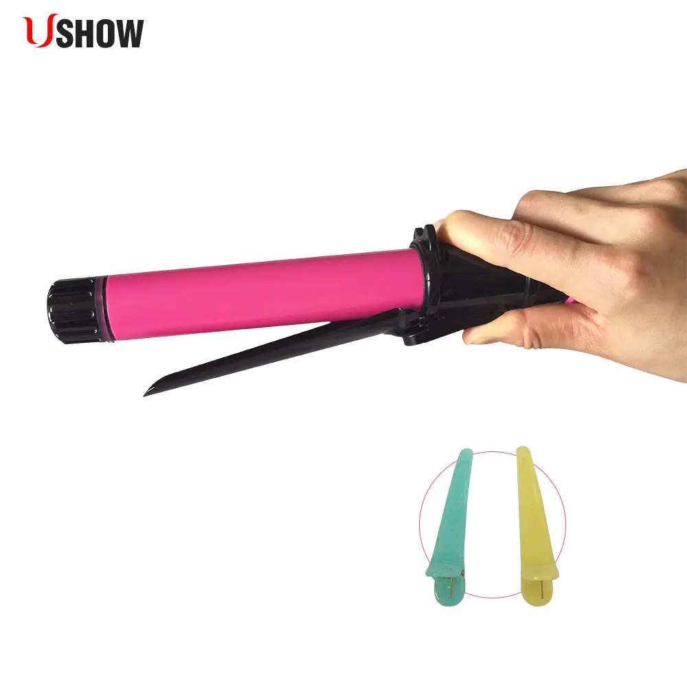 USHOW Hot Hair Curling Iron Rod Flat Iron For Salon Stylist Ceramic Black Curling Wand 110V-240V