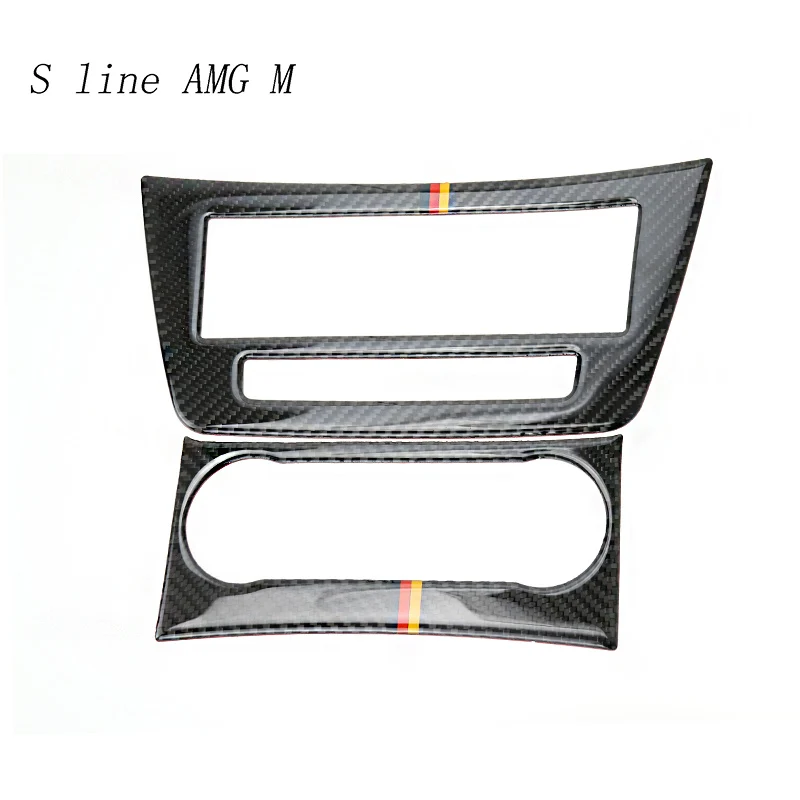 

Carbon Fiber Auto Interior Trim Air conditioning CD Control Panel Car Styling Stickers Cover For Mercedes Benz C Class W204