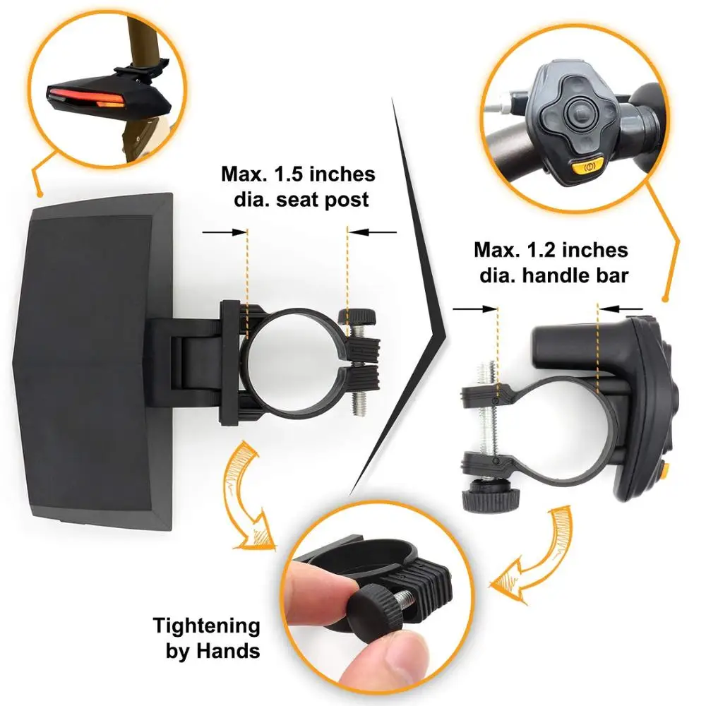 USB/Led фонарь для велосипеда X5 горного задний комплект с пультом дистанционного