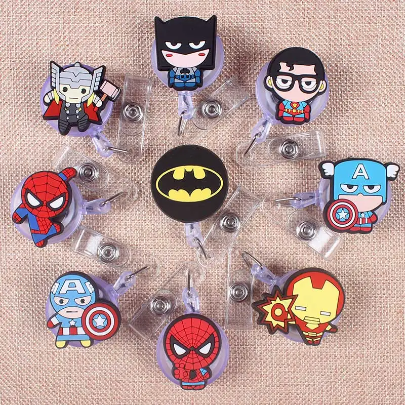 9 Color Styles Man Boy Hero Clown Retractable Soldiers Cartoon Badge Card Holder Reel Nurse Exhibition Enfermera Name Card Chest