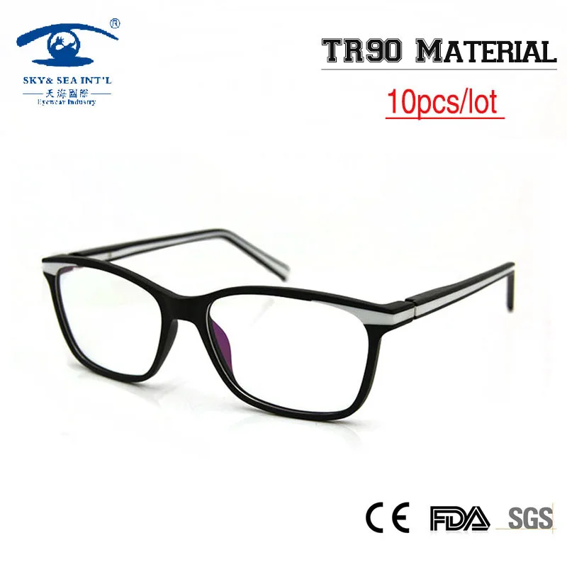 

Wholesale (10pcs/lot) Promotion Eyeglasses Frame Rectangular TR90 Men Eye Glasses Frames Clear Glasses for Myopia