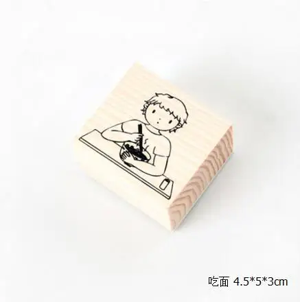 Kawaii для мальчиков и девочек повседневной жизни украшения штамп деревянные и резиновые штампы для скрапбукинга канцелярские DIY craft Стандартный stamp - Цвет: 12