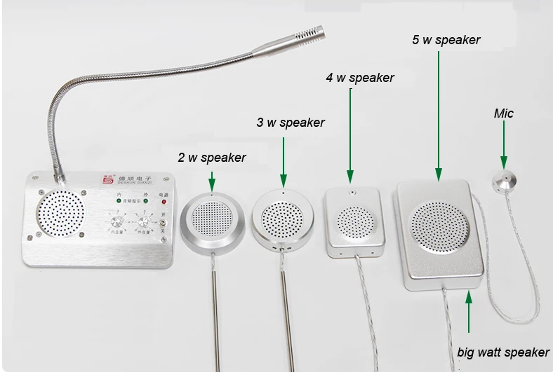 ZHUDELE металлический оконный микрофон аудио запись интерфон динамик, двухсторонний банк офис магазин станция 3 шт. 4 Вт оконный микрофон