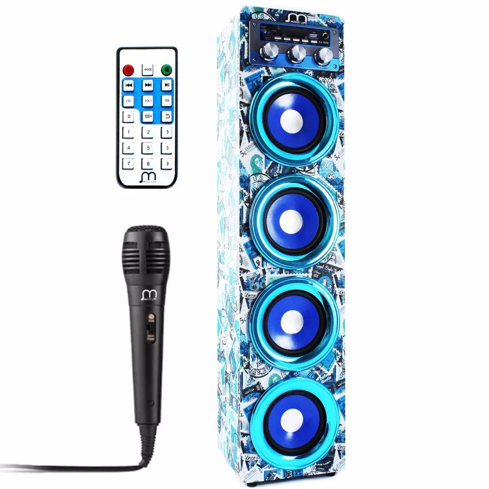 Bluetooth Speaker Karaoke Portable Wireless with Microphone USB SD Card Rechargeable with FM Radio speaker bluetooth karaoke portable wireless with microphone with fm radio mp3 portable output 20w high power for party bbq