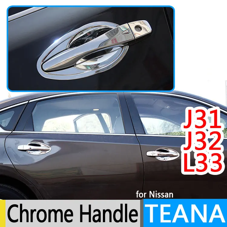 

For Nissan Teana J31 J32 L33 Altima Luxurious Chrome Door Handle Covers 2008 2012 2013 2014 2015Accessories Stickers Car-Styling